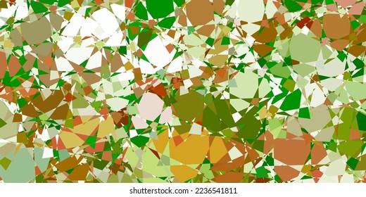 Verde claro, fondo vectorial amarillo con formas poligonales. Diseño sencillo de estilo abstracto con triángulos, líneas. Una adición fácil a sus comerciales.