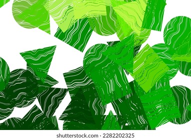 Light  green, yellow vector background with triangles, circles, cubes. Illustration with colorful circles, triangles, rectangles. Pattern can be used for websites.