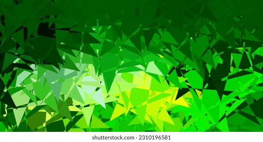 Light green, yellow vector background with polygonal forms. Outstanding abstract illustration with range of colorful triangles. An easy addition to your commertials.
