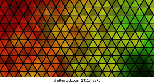 Verde claro, fondo vectorial amarillo con triángulos. Ilustración de gradiente abstracta con triángulos. Diseñar para tus promociones.