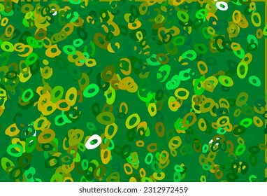 Light Green, Yellow vector background with bubbles. Illustration with set of shining colorful abstract circles. Template for your brand book.