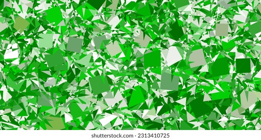 Verde claro, fondo vectorial amarillo con triángulos. Ilustración abstracta sobresaliente con una gama de triángulos coloridos. Plantilla para comerciales.