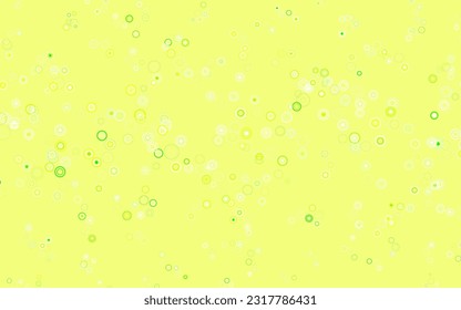Light Green, Yellow vector background with spots. Beautiful colored illustration with blurred circles in nature style. Pattern for beautiful websites.