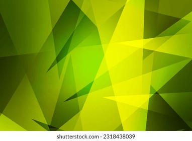 Verde claro, fondo vectorial amarillo con estilo poligonal. Diseño decorativo de estilo abstracto con triángulos. Diseño moderno para su tarjeta de visita.