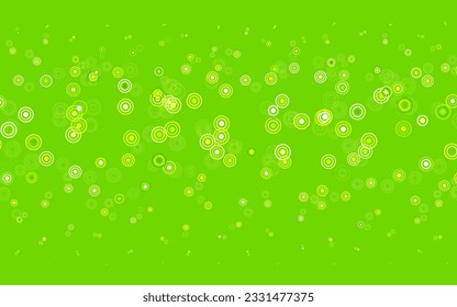 Light Green, Yellow vector background with bubbles. Glitter abstract illustration with blurred drops of rain. Pattern for textures of wallpapers.