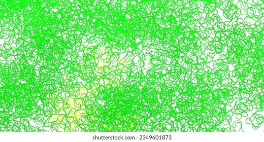 Light green, yellow vector background with lines. Illustration in abstract style with gradient curved.  Pattern for business booklets, leaflets