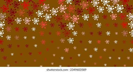 Hellgrüner, gelber Vektorhintergrund mit Covid-19 Symbolen. Farbige abstrakte Illustration mit Farbverlauf-medizinischen Formen. Einfaches Design gegen Epidemieinformationen.