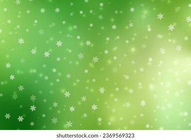Hellgrüner, gelber Vektorhintergrund im Xmas-Stil. Farbige Illustration mit Weihnachtssimbols und -zeichen. Muster für Schulen, Grammatikwebseiten.