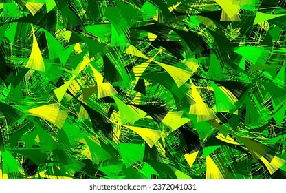 Verde claro, fondo vectorial amarillo con formas abstractas.
