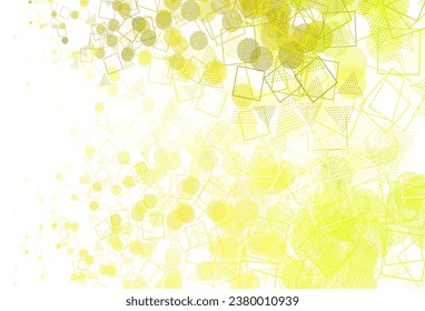 Light Green, Yellow vector background with triangles, circles, cubes. Abstract gradient illustration with circles, triangles, cubes. Pattern for commercials.