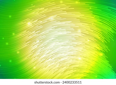 Verde claro, fondo vectorial amarillo con líneas dobladas. Una elegante ilustración brillante con líneas de degradado. Plantilla sencilla para su diseño.