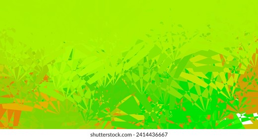 Hellgrüner, gelber Vektorhintergrund mit Dreiecken. Wunderschöne abstrakte Illustration mit dreieckigen Formen, Formen. Landing-Page-Material.
