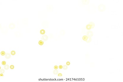 Light Green, Yellow vector background with spots. Glitter abstract illustration with blurred drops of rain. Design for your business advert.