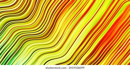 Light Green, Yellow vector background with bows. Illustration in abstract style with gradient curved.  Best design for your ad, poster, banner.