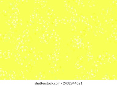 Light Green, Yellow vector background with math elements. Shining colorful illustration with isolated Digit signs. Smart design for university advert.