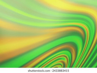 Light Green, Yellow vector background with lamp shapes. Shining crooked illustration in marble style. A new texture for your  ad, booklets, leaflets.