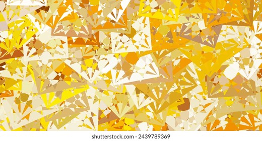 Light Green, Yellow vector background with triangles. Magnificent abstract illustration with triangular shapes , forms. Landing pages material.
