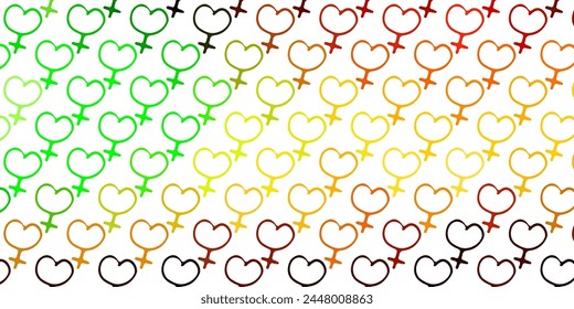 Light Green, Yellow vector background with woman symbols. Colorful illustration with gradient feminism shapes. Best design to show the power of women.