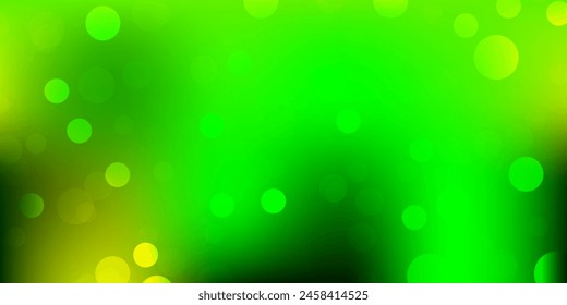 Hellgrüner, gelber Vektorgrafik-Hintergrund mit Flecken. Moderne abstrakte Illustration mit bunten Kreis-Formen. Muster für Broschüren, Broschüren.