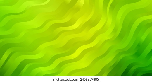 Verde claro, fondo de Vector amarillo con curvas. Ilustración Abstractas con arcos de gradiente. Patrón para Sitios web, páginas de aterrizaje.