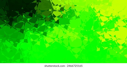 Verde claro, fondo de Vector amarillo con formas poligonales. Ilustración de material de Web con triángulos abstractos coloridos. Empieza a diseñar para inspirarte.
