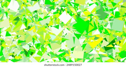 Light Green, Yellow vector background with triangles. Outstanding abstract illustration with range of colorful triangles. Pattern for promotions.