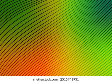 Verde claro, fondo de Vector amarillo con líneas curvas. Ilustración colorida en estilo abstracto con gradiente. Nuevo diseño para su anuncio.
