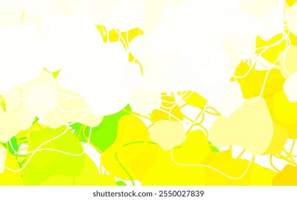 Light Green, Yellow vector background with abstract shapes. Colorful chaotic forms with gradient in modern style. Best smart design for your business.