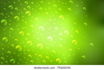 Light Green, Yellow vector background with bubbles. Illustration with set of shining colorful abstract circles. Completely new template for your brand book.