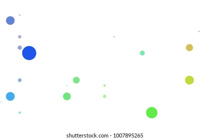 Light Green, Yellow vector banner with circles, spheres. Abstract spots. Background of Art bubbles in halftone style with colored gradient.