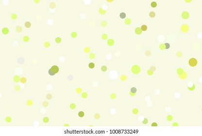 Light Green, Yellow vector banner with circles, spheres. Abstract spots. Background of Art bubbles in halftone style with colored gradient.