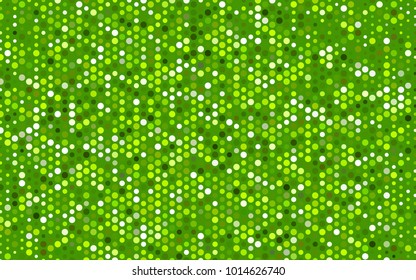 Light Green, Yellow vector banner with circles, spheres. Abstract spots. Background of Art bubbles in halftone style with colored gradient.