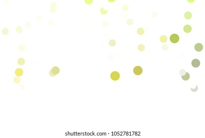 Light Green, Yellow vector banner with circles, spheres. Abstract spots. Background of Art bubbles in halftone style with colored gradient.