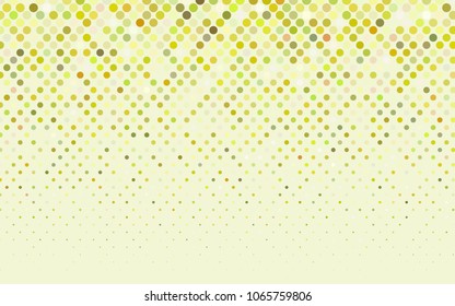 Light Green, Yellow vector banner with circles, spheres. Abstract spots. Background of Art bubbles in halftone style with colored gradient.