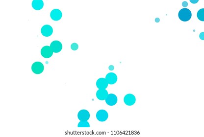 Light Green, Yellow vector banner with circles, spheres. Abstract spots. Background of Art bubbles in halftone style with colored gradient.