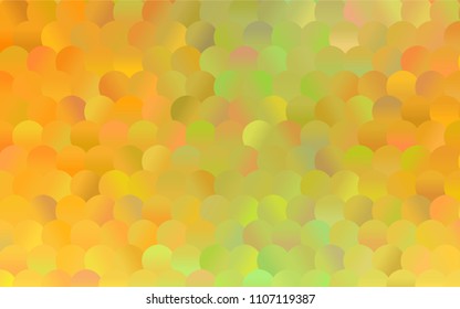 Light Green, Yellow vector banner with circles, spheres. Abstract spots. Background of Art bubbles in halftone style with colored gradient.