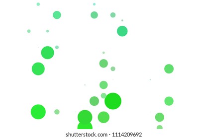Light Green, Yellow vector banner with circles, spheres. Abstract spots. Background of Art bubbles in halftone style with colored gradient.