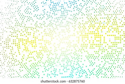 Light Green, Yellow vector banner with circles, spheres. Abstract spots. Background of Art bubbles in halftone style with colored gradient.