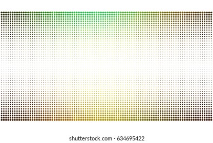 Light Green, Yellow vector banner set of circles, spheres. Donuts Background. Creative Design Templates. Technology halftone illustration.