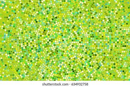 Light Green, Yellow vector banner with circles, spheres. Abstract spots. Background of Art bubbles in halftone style with colored gradient.