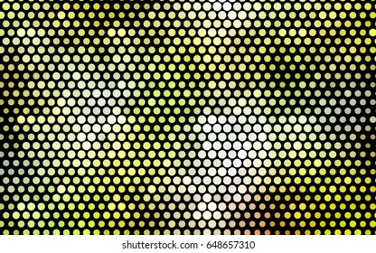 Light Green, Yellow vector banner with circles, spheres. Abstract spots. Background of Art bubbles in halftone style with colored gradient.