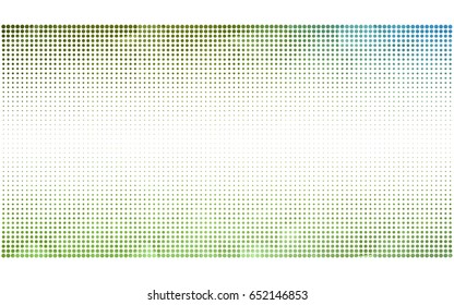 Light Green, Yellow vector banner set of circles, spheres. Donuts Background. Creative Design Templates. Technology halftone illustration.