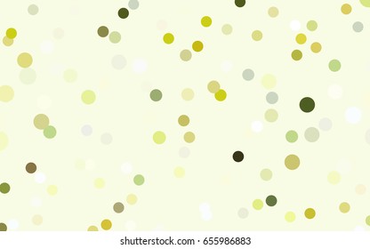Light Green, Yellow vector banner with circles, spheres. Abstract spots. Background of Art bubbles in halftone style with colored gradient.