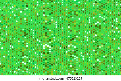 Light Green, Yellow vector banner with circles, spheres. Abstract spots. Background of Art bubbles in halftone style with colored gradient.