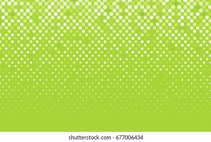 Light Green, Yellow vector banner with circles, spheres. Abstract spots. Background of Art bubbles in halftone style with colored gradient.