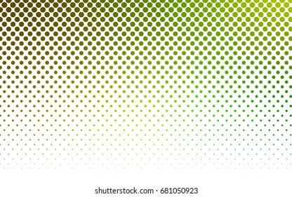 Light Green, Yellow vector banner with circles, spheres. Abstract spots. Background of Art bubbles in halftone style with colored gradient.