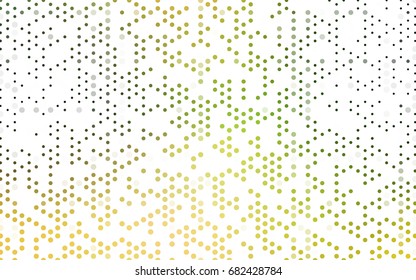 Light Green, Yellow vector banner with circles, spheres. Abstract spots. Background of Art bubbles in halftone style with colored gradient.
