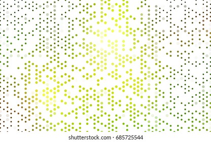 Light Green, Yellow vector banner with circles, spheres. Abstract spots. Background of Art bubbles in halftone style with colored gradient.