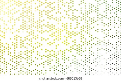 Light Green, Yellow vector banner with circles, spheres. Abstract spots. Background of Art bubbles in halftone style with colored gradient.