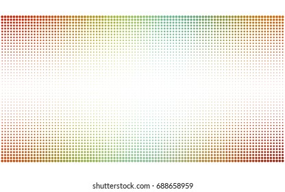 Light Green, Yellow vector banner set of circles, spheres. Donuts Background. Creative Design Templates. Technology halftone illustration.